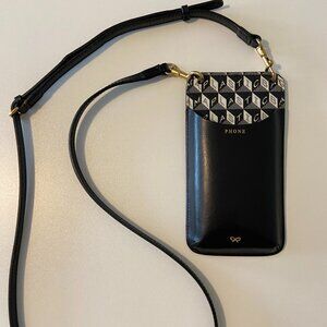 ANYA HINDMARCH I Am A Plastic Bag Recycled Canvas/Leather Crossbody Phone Pouch